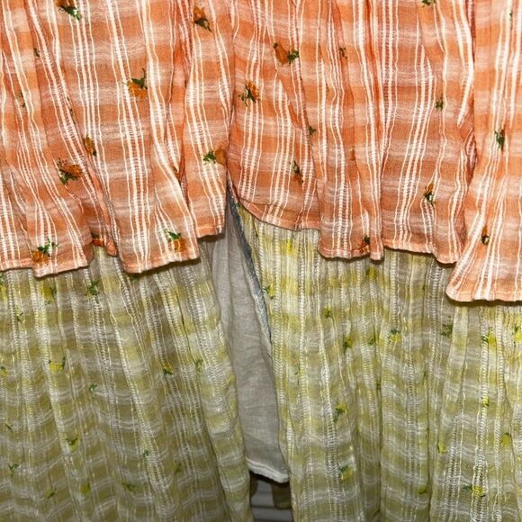 Loveshackfancy Plaid Midi Ollie Rosebud Checked Plaid Midi Dress Size 2 - Picture 3 of 7